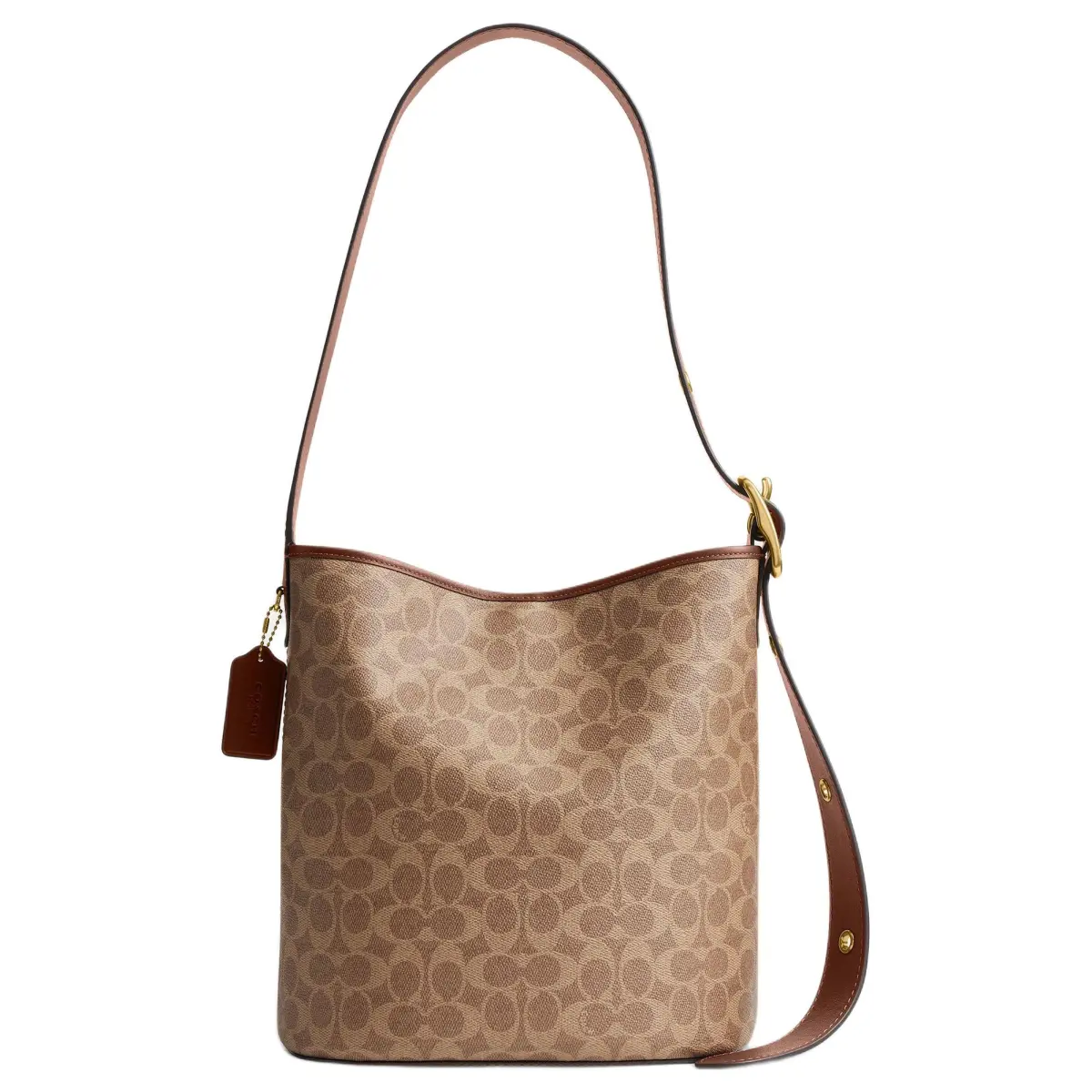 COACH Bleecker Artificial Leather Bucket Bag, Shoulder Bag Large Women's Monogram Color