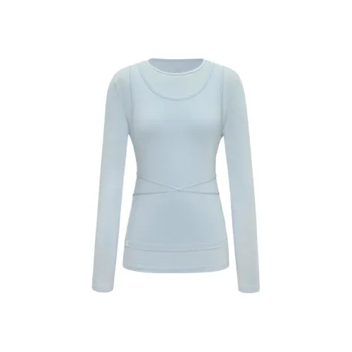FILA T Shirts Women's Light Blue Crew Neck Moderate