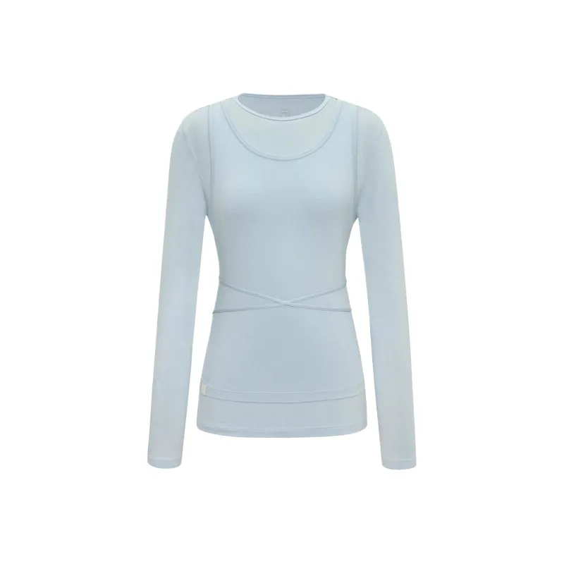 FILA T Shirts Women's Light Blue Crew Neck Moderate