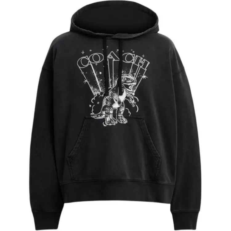 COACH Sweatshirts Men's Black Hooded Moderate Regular