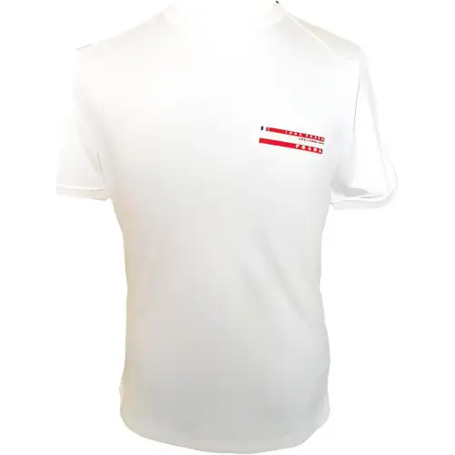 PRADA T Shirts Men's White Crew Neck Moderate Straight Fit