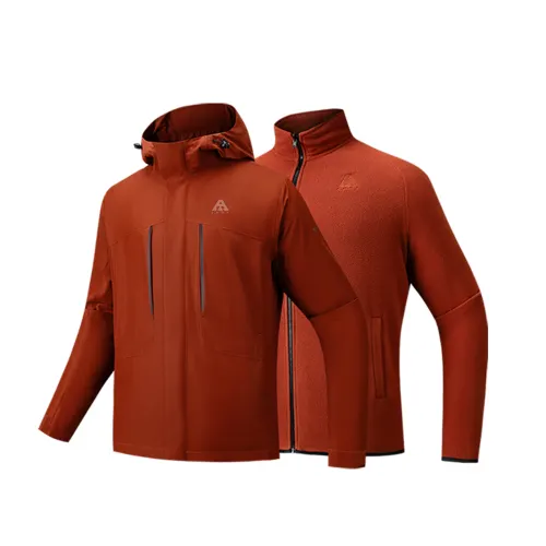 Anta Thermal, Waterproof, Windproof Windbreaker Jacket Men's Two Piece Set Sequoia Brown