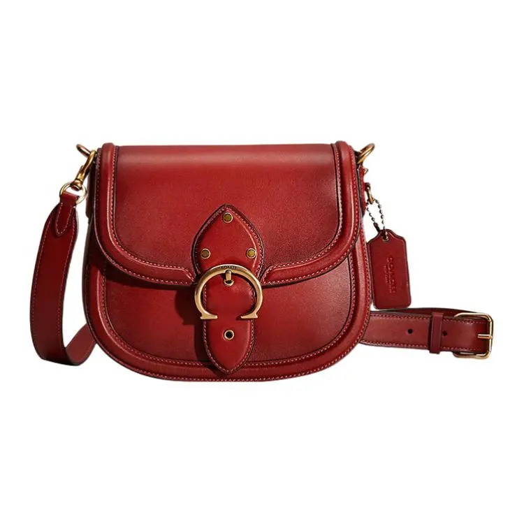 COACH Beat Leather Crossbody Bags Medium Women's Red