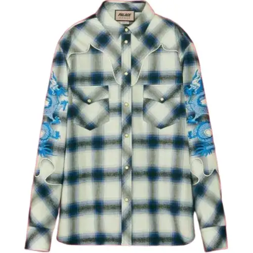 PALACE X GUCCI Embroidered Details Check Shirt