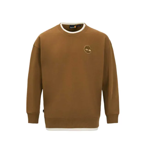 Timberland Sweatshirts Unisex Brown Crew Neck Moderate