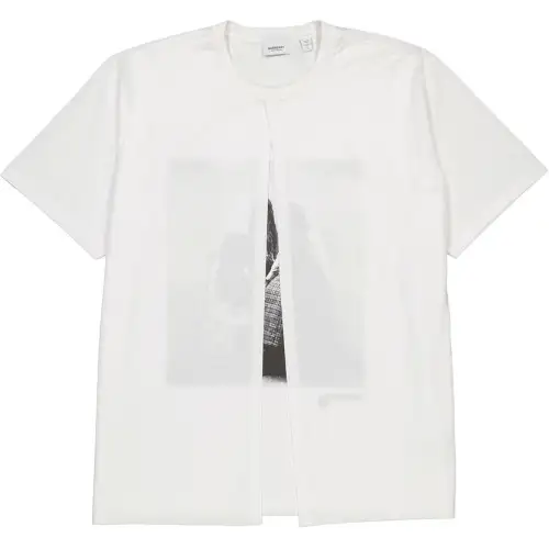 Burberry T Shirts Men's Neon White Crew Neck Moderate Straight Fit