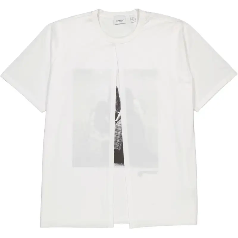 Burberry T Shirts Men's Neon White Crew Neck Moderate Straight Fit