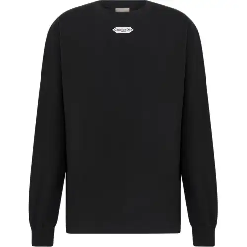 DIOR T Shirts Unisex Black Crew Neck Moderate Straight Fit