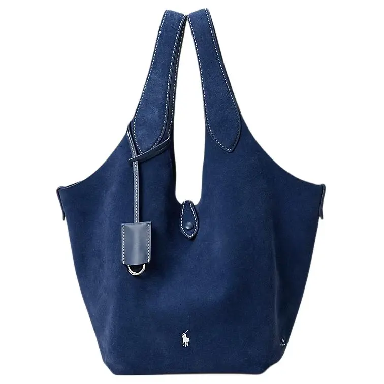 Polo Ralph Lauren Leather Shoulder Bag Medium Women's Blue