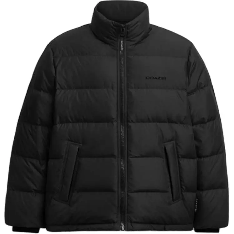 COACH Down Jackets Men's Black Stand Collar Moderate