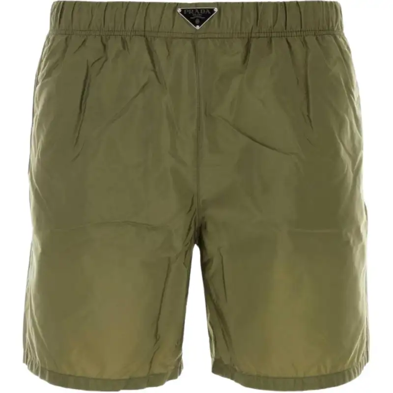 PRADA Triangle Logo Mid Rise Swim Shorts