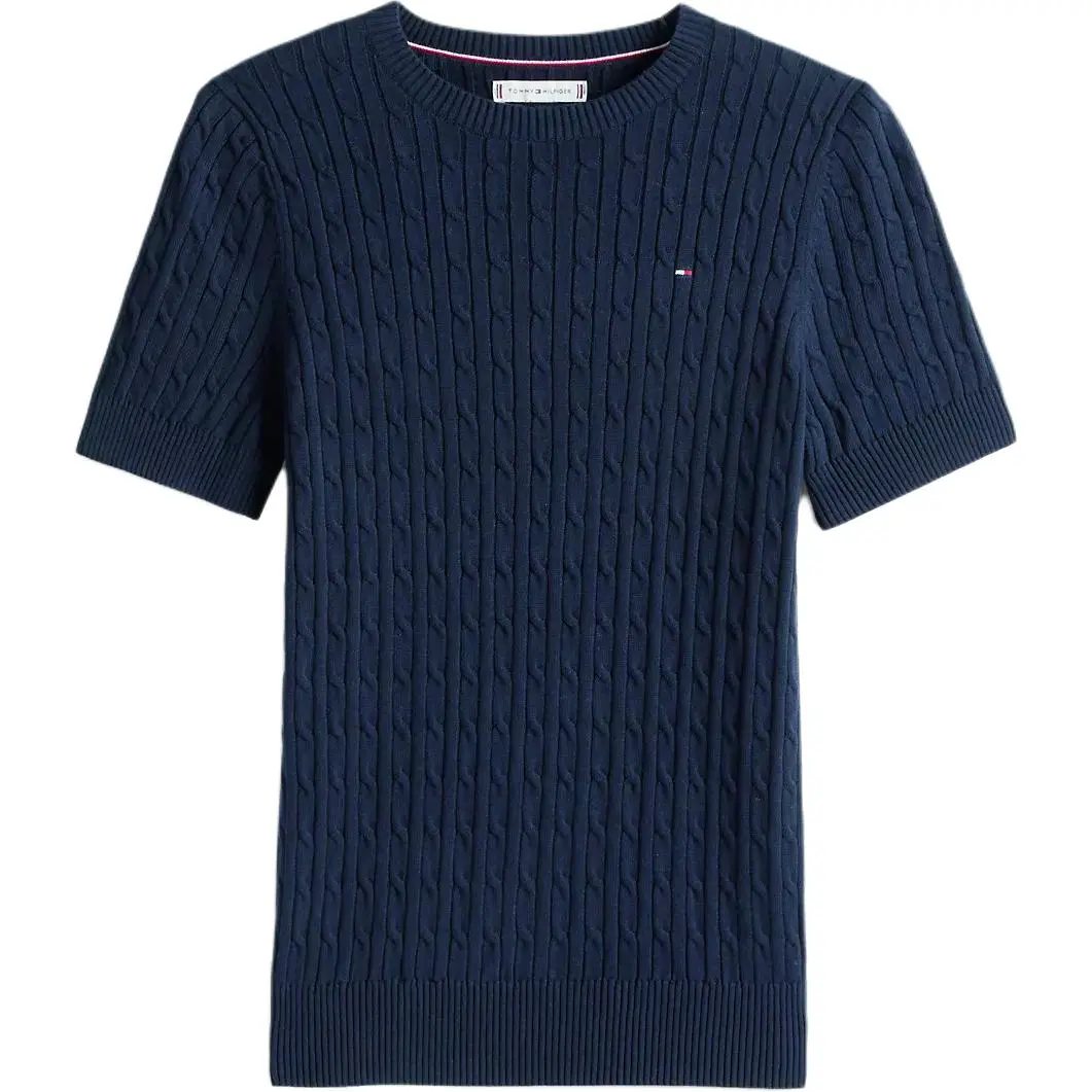 Tommy Hilfiger Sweaters Women's Marine Blue Crew Neck Moderate Straight Fit