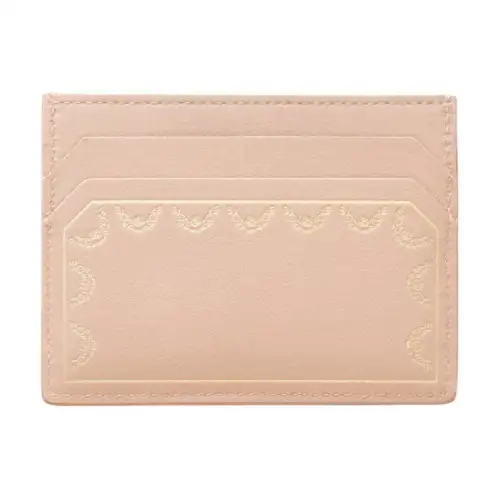 CARTIER Guirlande Cow Leather Card Holder Women's Pink