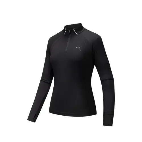ANTA T Shirts Women's Basic Black 4 Stand Collar Moderate Other