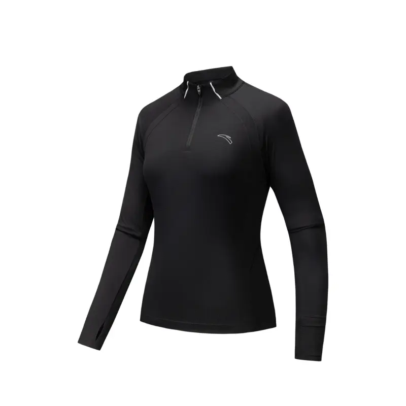 ANTA T Shirts Women's Basic Black 4 Stand Collar Moderate Other