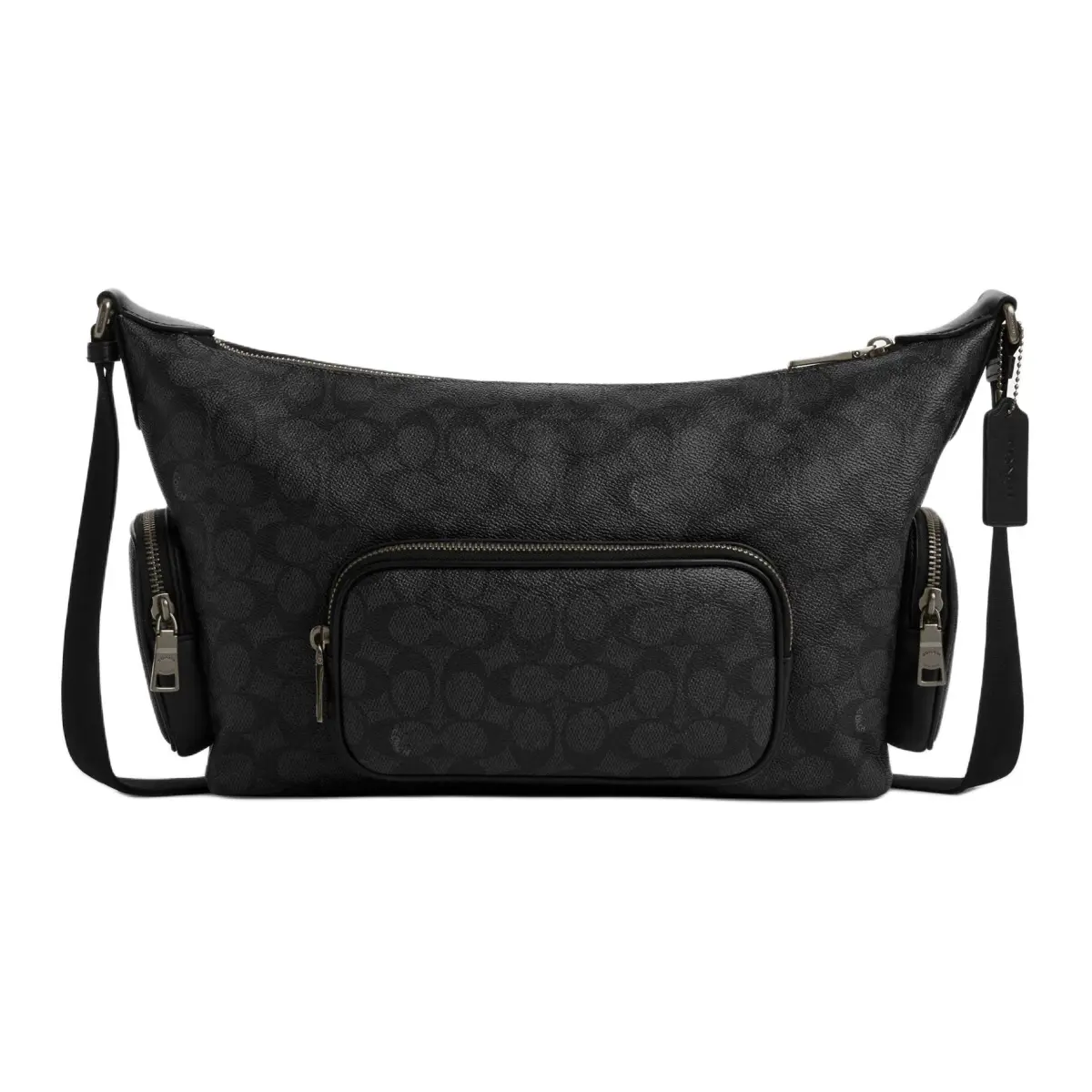 COACH Artificial Leather Shoulder Bag, Crossbody Bag Large Men's Black