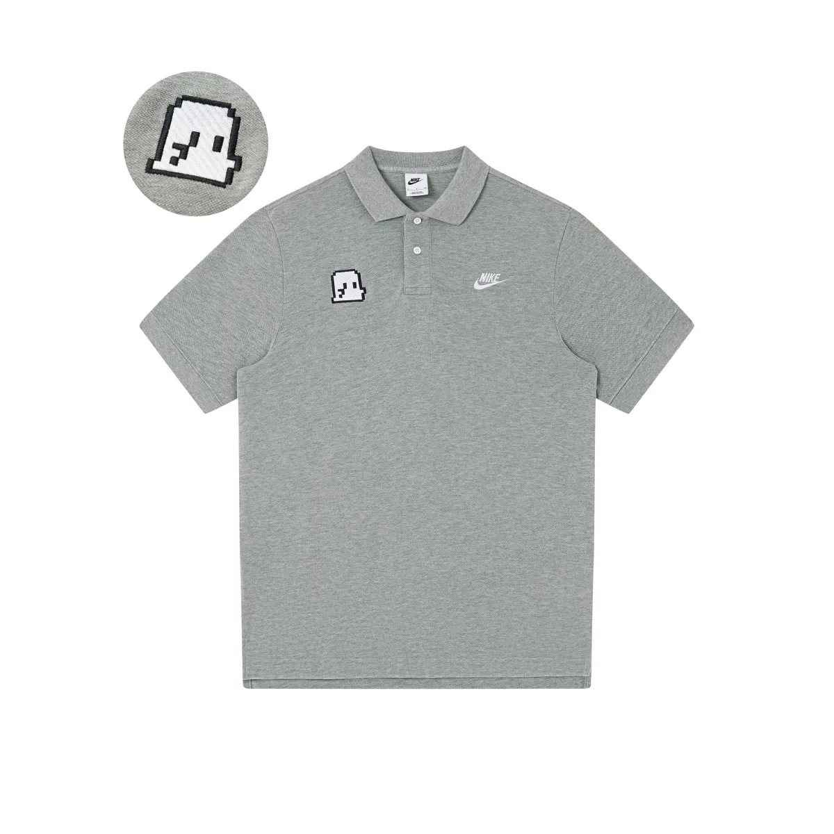 Nike Polo Shirts Unisex Gray Polo Collar Moderate Straight Fit