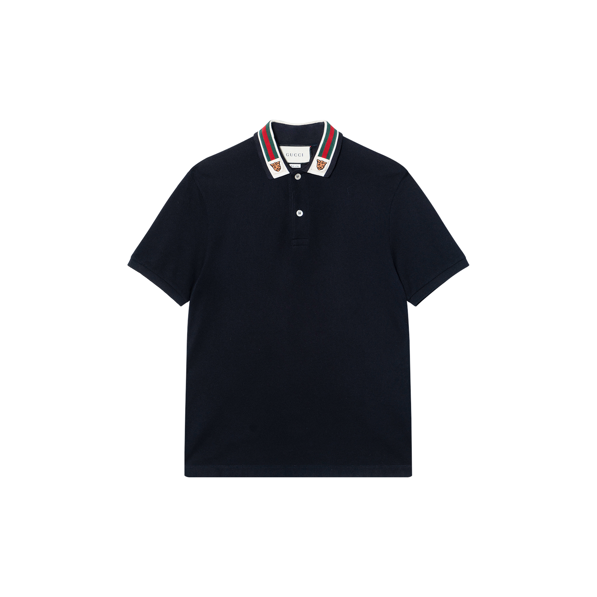 Мужская футболка Gucci Polo (темно-синяя) — фото 1
