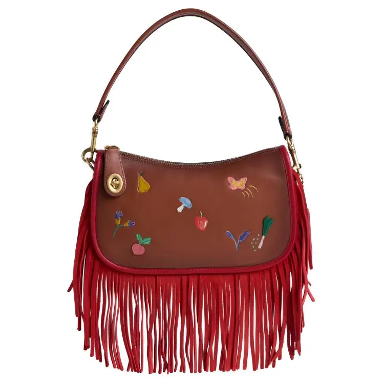 COACH Swinger Cow Leather Handbag Medium Women's B4 1941 Brown