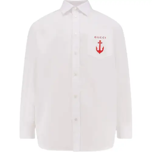GUCCI Embroidery Long Sleeve Poplin Shirt