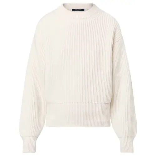 LOUIS VUITTON Ribbed Knit Cashmere Pullover Sweater Women's White