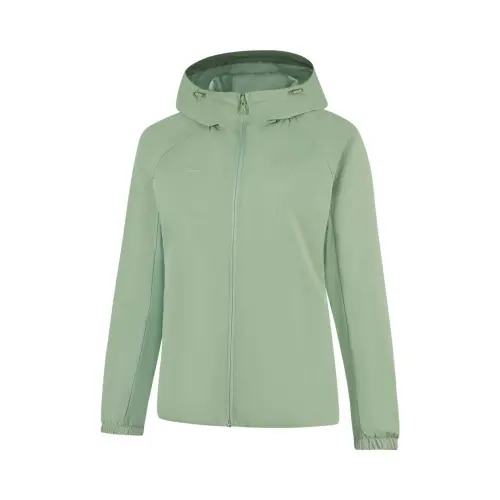 Li Ning Trench Coats Women's Pea Green Hooded Moderate
