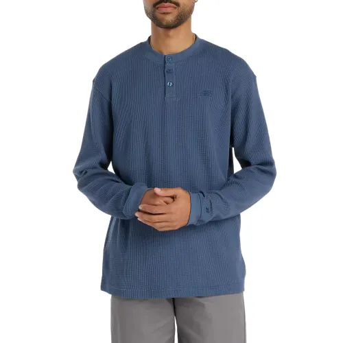 New Balance Numeric Waffle Knit Long Sleeve Henley T Shirt Men's