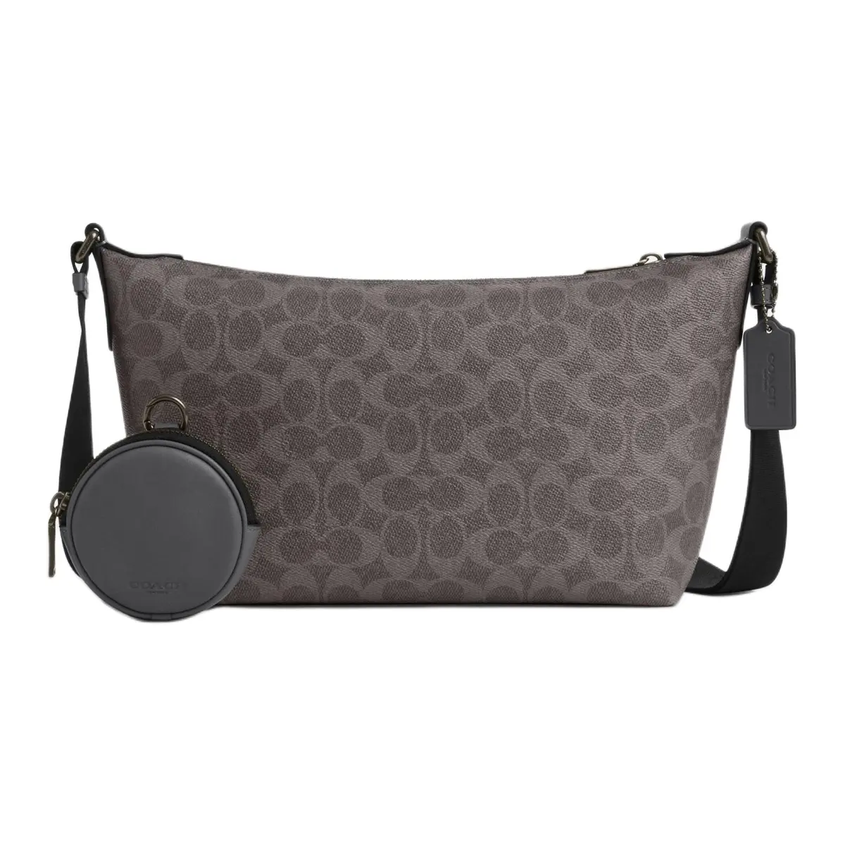 COACH Coated Canvas Crossbody Bags Medium Unisex Gray