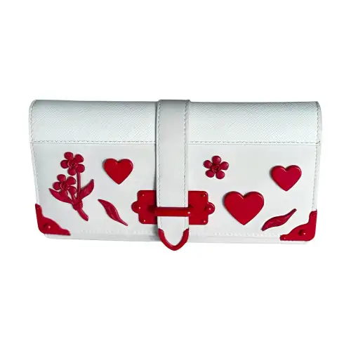 PRADA Leather Wallet Women's White