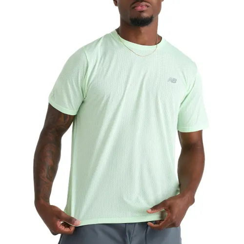 New Balance T Shirts Men's Green Crew Neck