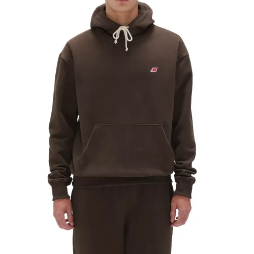 New Balance dropped-shoulder pouch-pocket hoodie