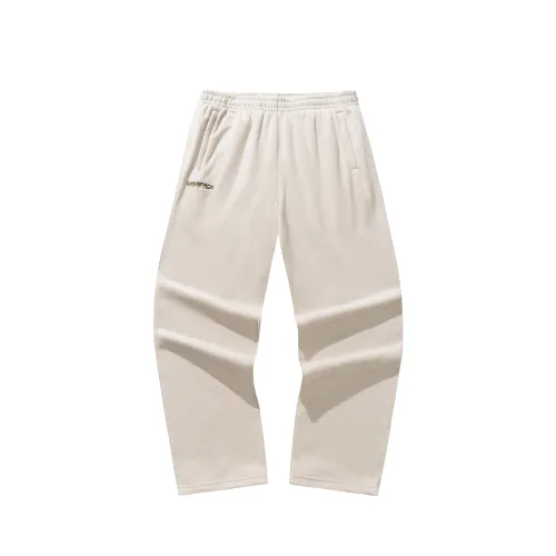 ANTA Knitted Sweatpants Men's Light Sand Khaki 1 Moderate Straight Fit Pants