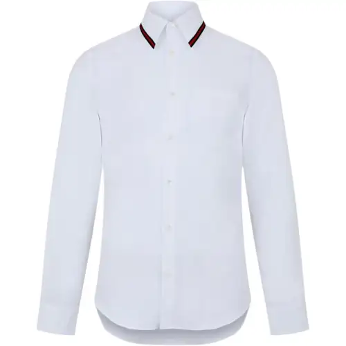 GUCCI Shirts Men's White Pointed Collar Moderate Other