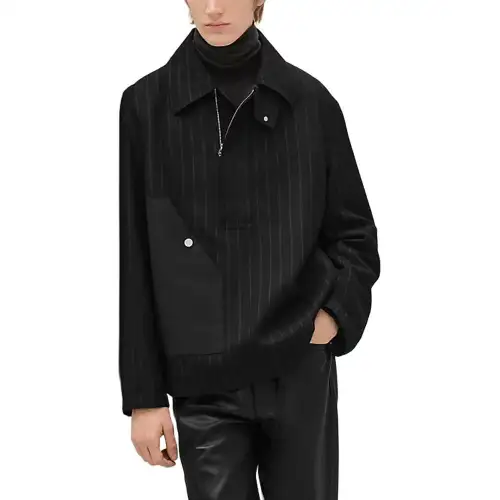 HERMES Sweaters Men's Black Stand Collar Moderate Other