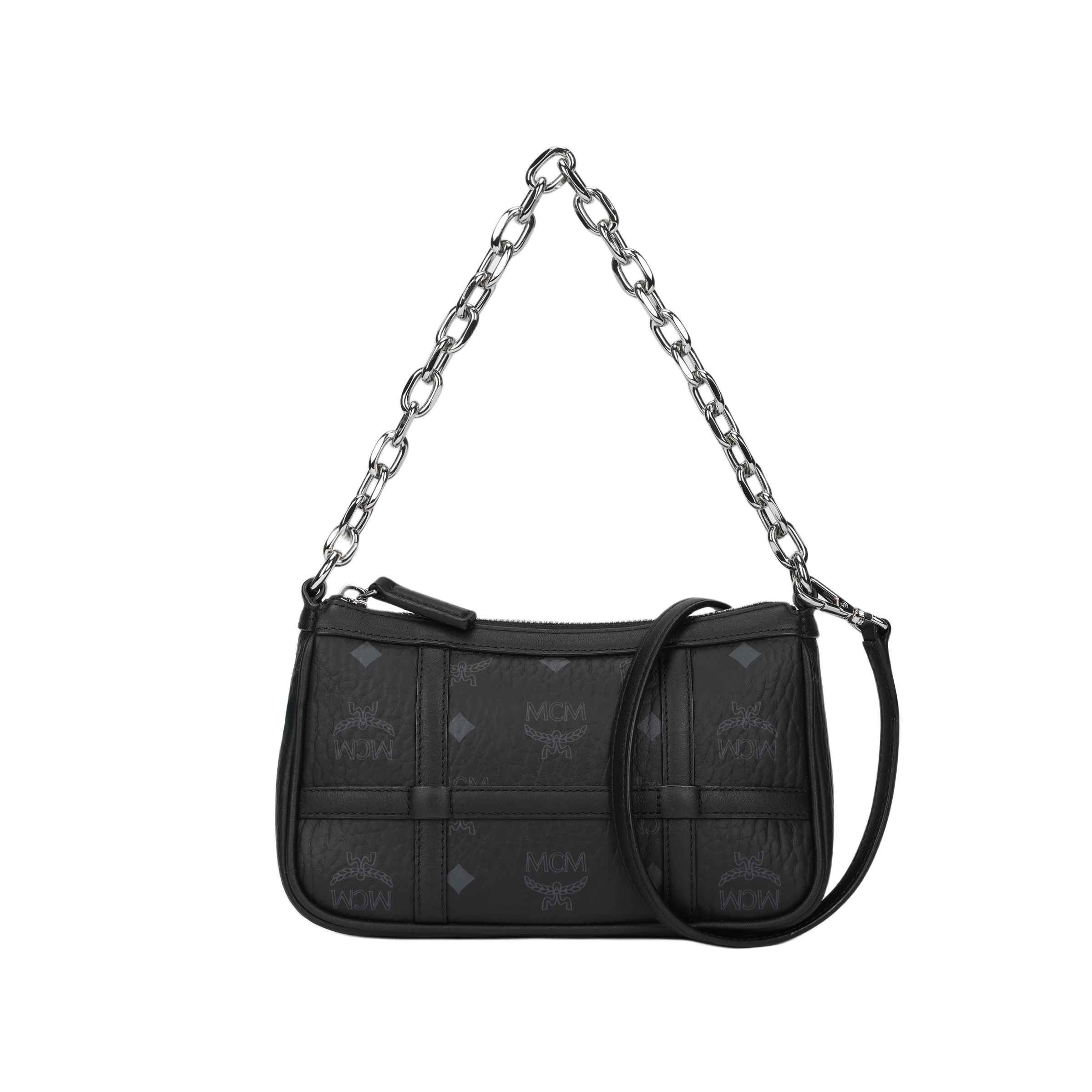 MCM Aren Artificial Leather Pochette, Shoulder Bag, Crossbody Handbag, Shoulder Bag Mini Women's Black