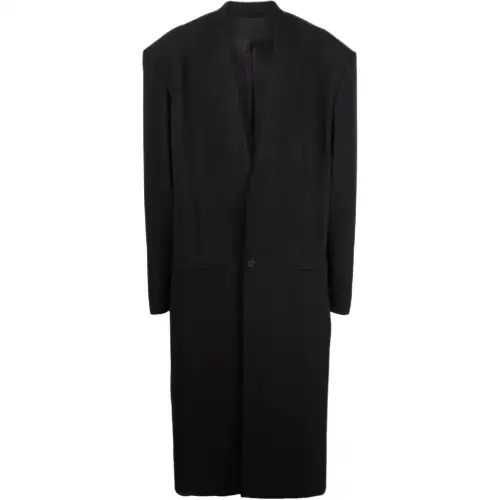 Balenciaga Coats Men's Black Suit Collar Moderate