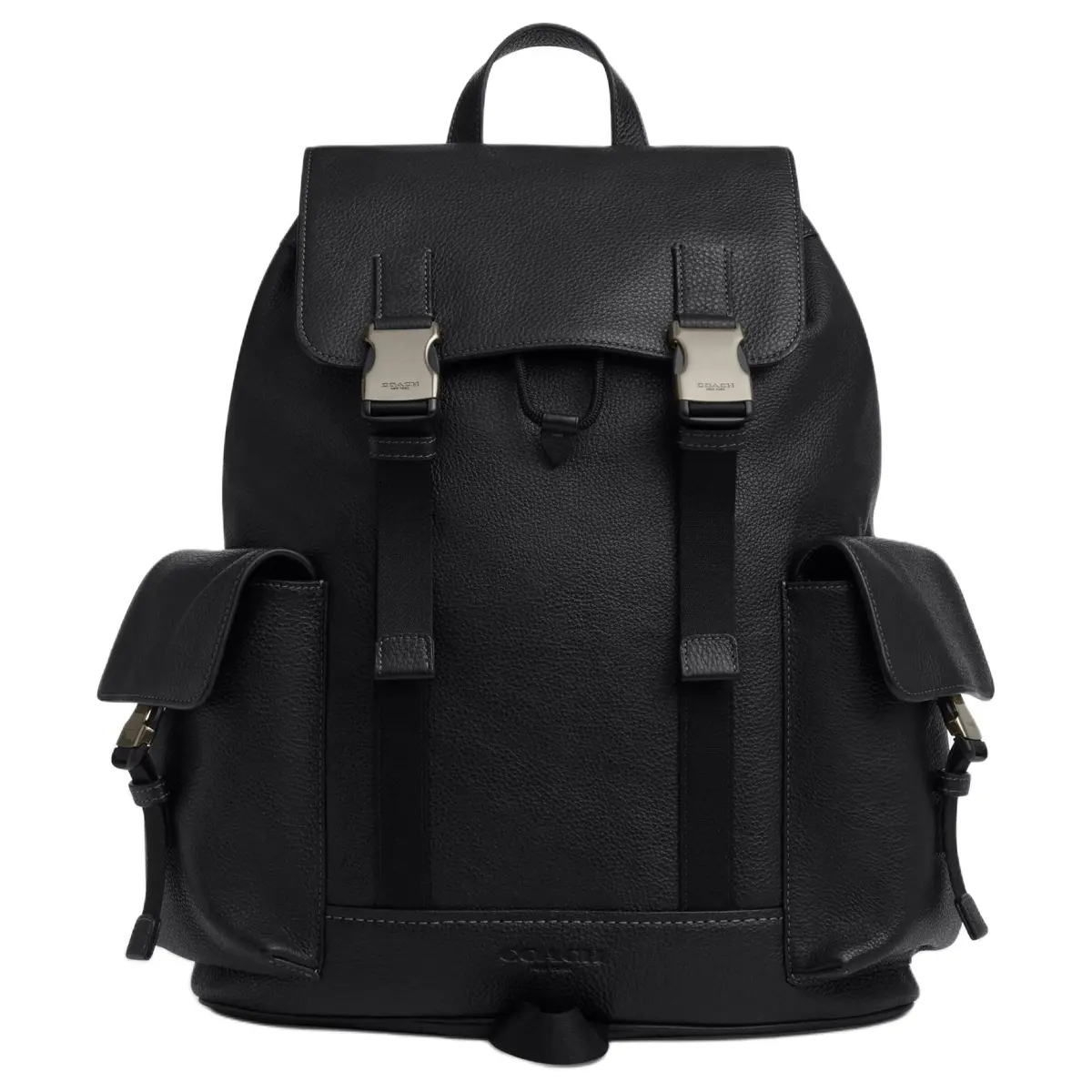 COACH Cow Leather Backpack Large Unisex Black