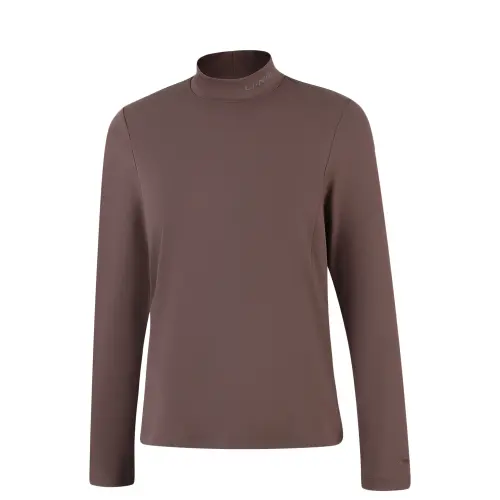 Li Ning T Shirts Women's Agarwood Umber Stand Collar Moderate Straight Fit
