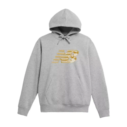 New Balance Sweatshirts Men's Gray Hooded Moderate
