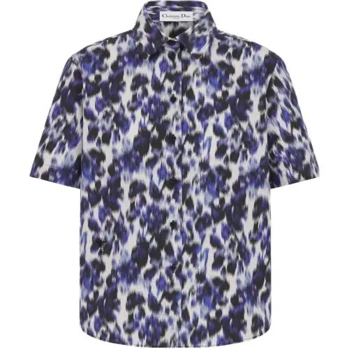 DIOR Shirts Women's Dark Blue Pointed Collar Moderate Other