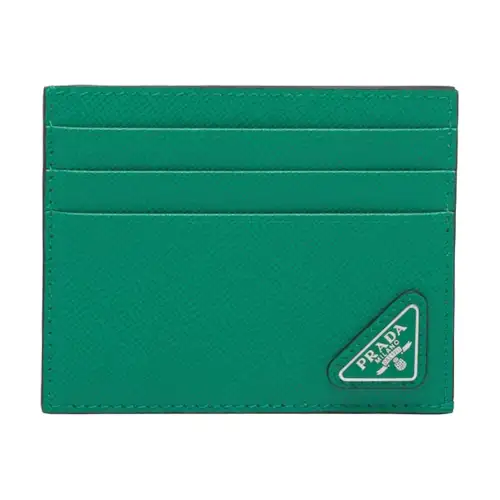 PRADA Saffiano Leather Card Holder Men's Bright Green