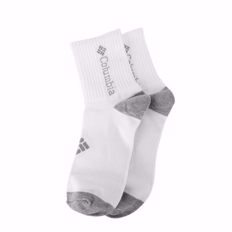 Columbia Casual Outdoor Crew Socks Men’s Gray+White