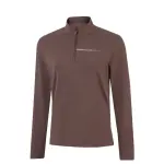 Li Ning T Shirts Women's Agarwood Umber Stand Collar Moderate Straight Fit
