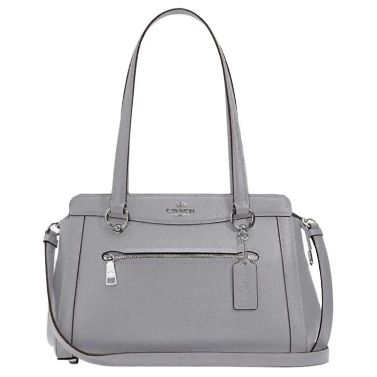COACH Kailey Leather Shoulder Bag Large Women's Granite Gray