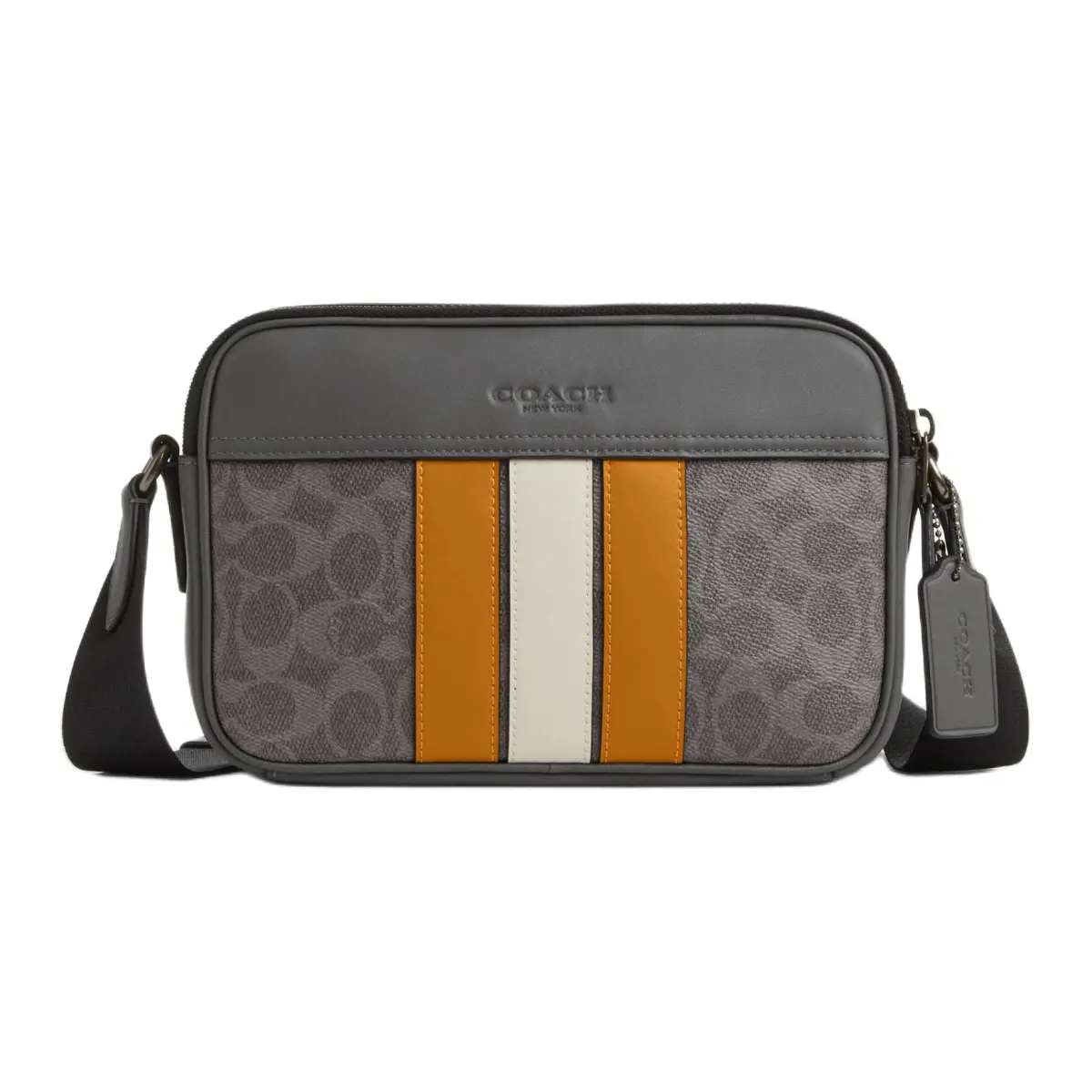 COACH Graham Cow Leather With Artificial Leather Shoulder Bag, Crossbody Bag Medium Women's Gray