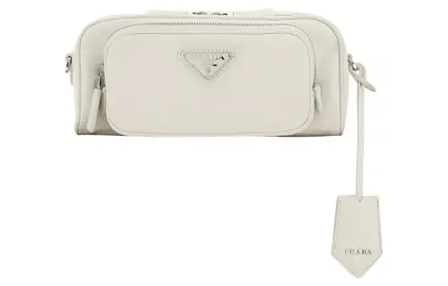 PRADA Nappa Leather Crossbody Bag, Shoulder Bag Women's White