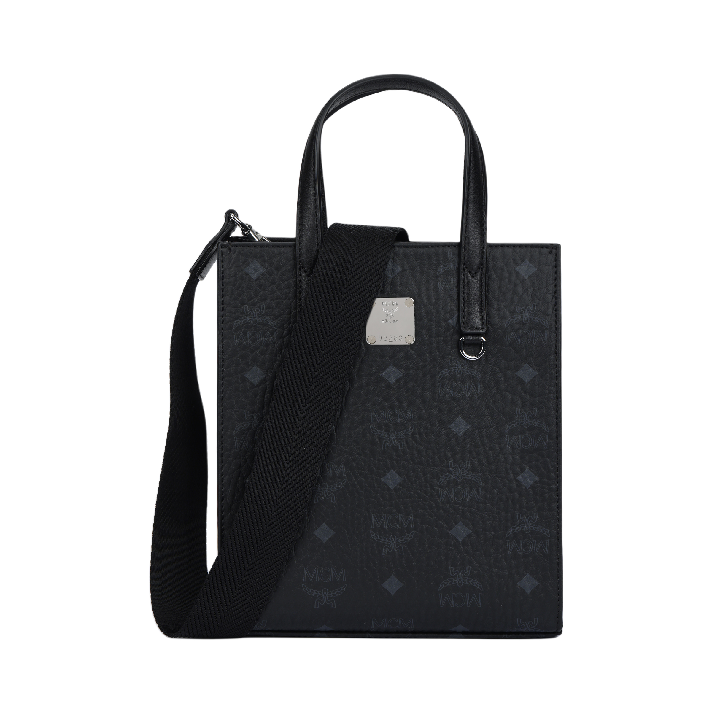 MCM Klassik Leather Tote Bag, Shopping Bag, Shoulder Bag, Crossbody Bag, Handbag Mini Unisex Black