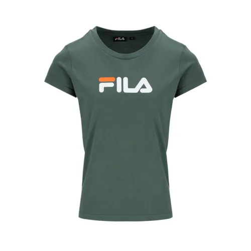 FILA T Shirts Women's Green Crew Neck Moderate