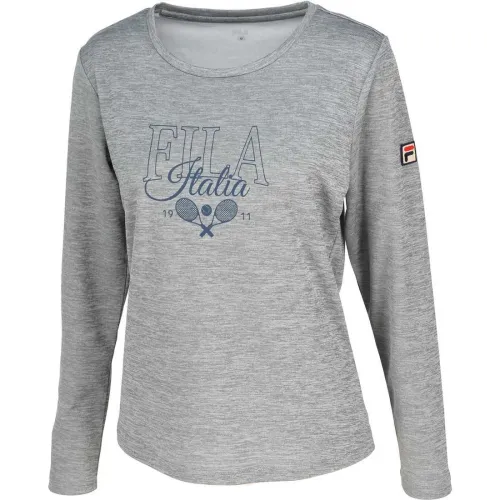 FILA T Shirts Women's Gray Crew Neck