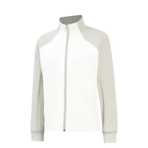 Li Ning Sweatshirts Women's Gravel White/Ivory Stand Collar Moderate Cardigan